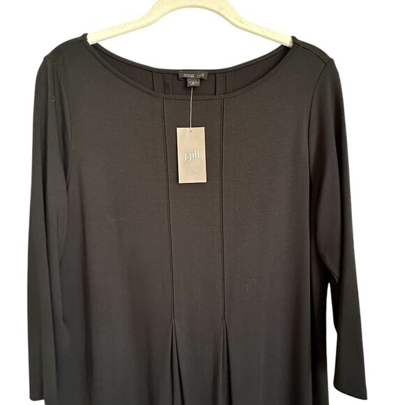 J.JILL Wearever Easy Pleat-Back Dress Black NWT Sz M - Picture 3 of 6